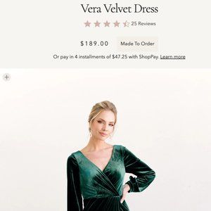 Revelry Vera Velvet Dress in Classic Emerald